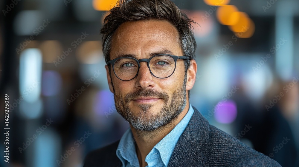 Portrait of a Confident Man in Glasses Portrait of a Confident Man in Glasses