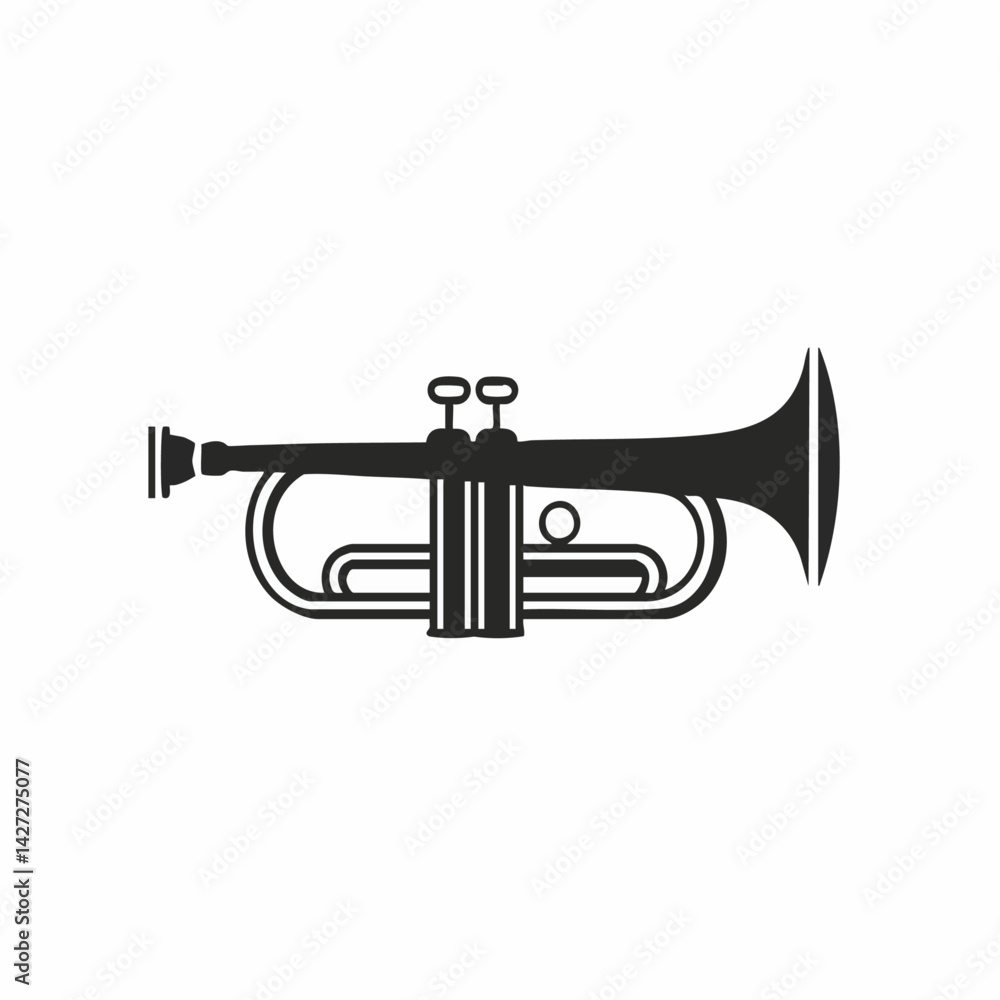 Naklejka premium Trumpet - Vector icon, isolated on white background - 