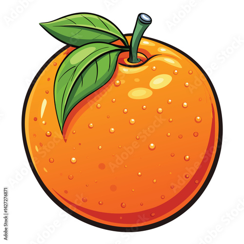 Vibrant Orange with Leaves