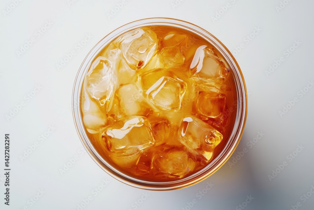 Refreshing glass of iced tea with clear ice cubes, perfect for a warm day. Refreshing glass of iced tea with clear ice cubes, perfect for a warm day.
