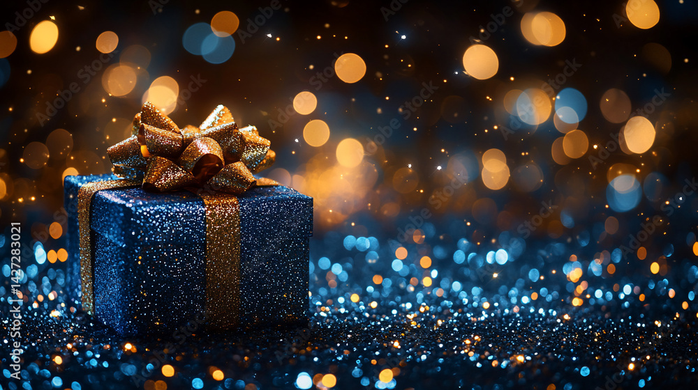 Gift box, bokeh, sparkles Gift box, bokeh, sparkles