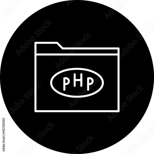 PHP Vector Line Black Circle Icon Design