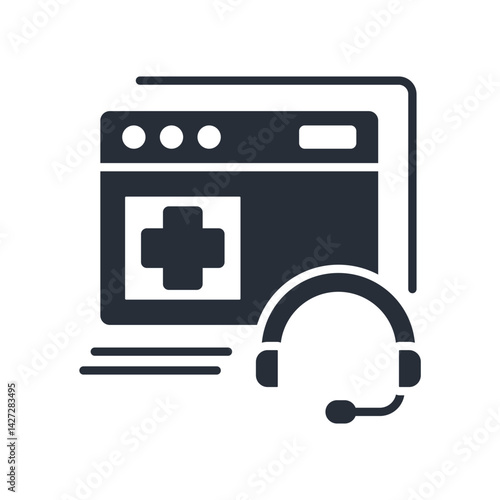 telemedicine icon. vector.Editable stroke.linear style sign for use web design,logo.Symbol illustration.