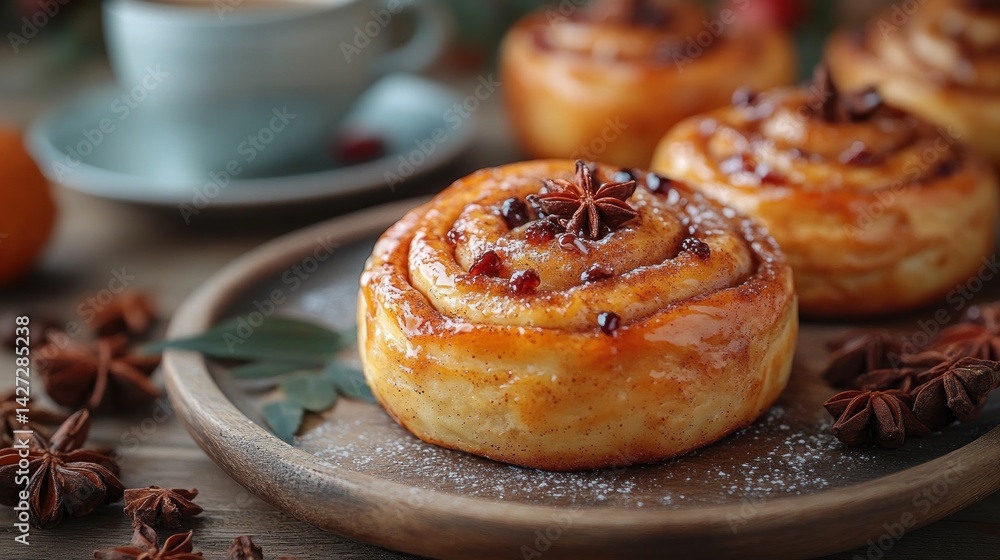 Sweet Cinnamon Rolls with Star Anise and Cranberries Sweet Cinnamon Rolls with Star Anise and Cranberries