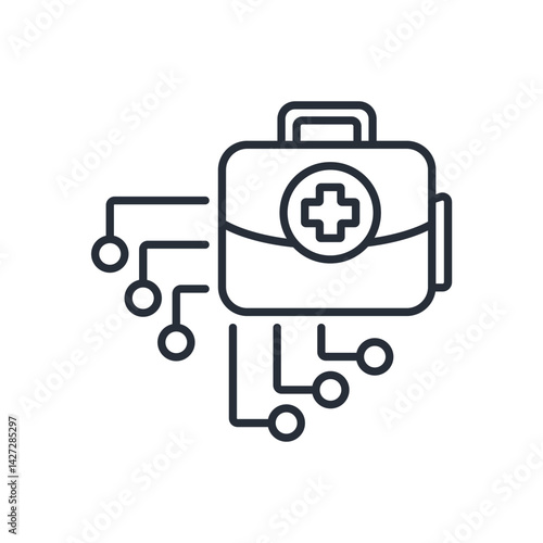 ai doctor icon. vector.Editable stroke.linear style sign for use web design,logo.Symbol illustration.
