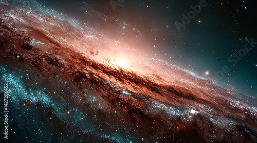 Wallpaper Mural Vibrant Galaxy with Glowing Stars and Swirling Nebulae Background Torontodigital.ca