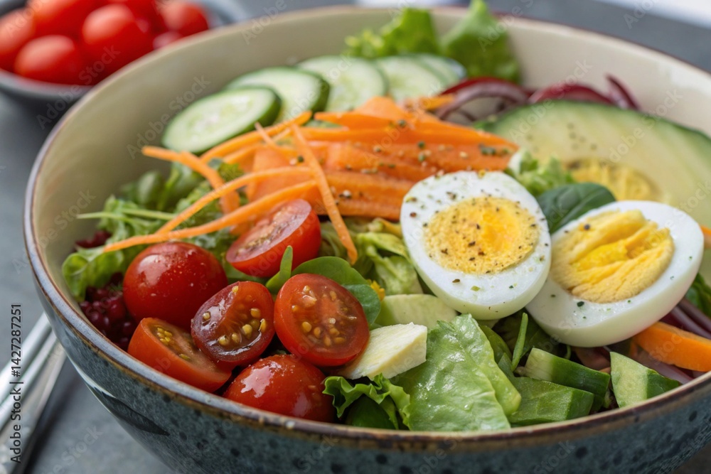 Boiled egg and veggie salad Boiled egg and veggie salad