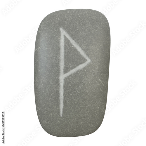 Wynn Rune Stone, 3d illustration isolated on white background