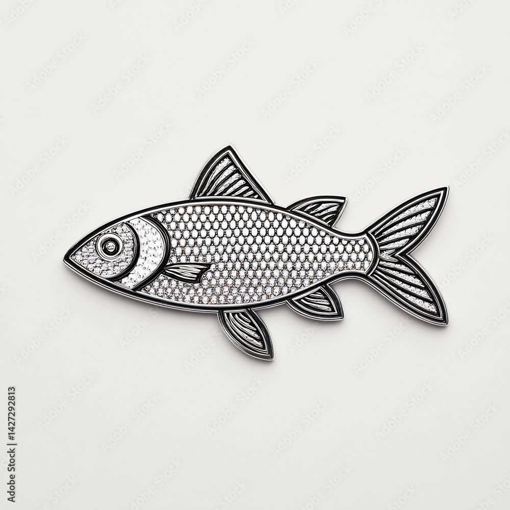 Fototapeta premium silver fish emoji