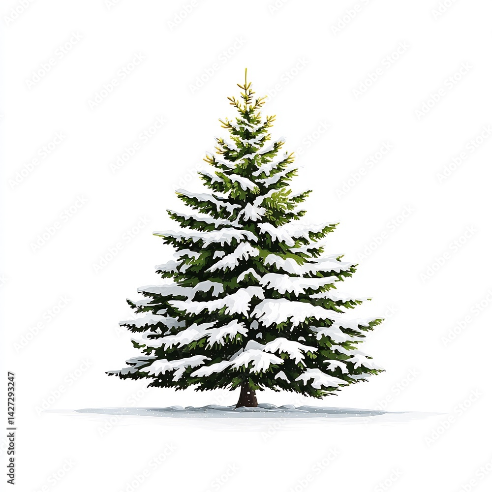 Fototapeta premium Christmas tree with snow-covered branches