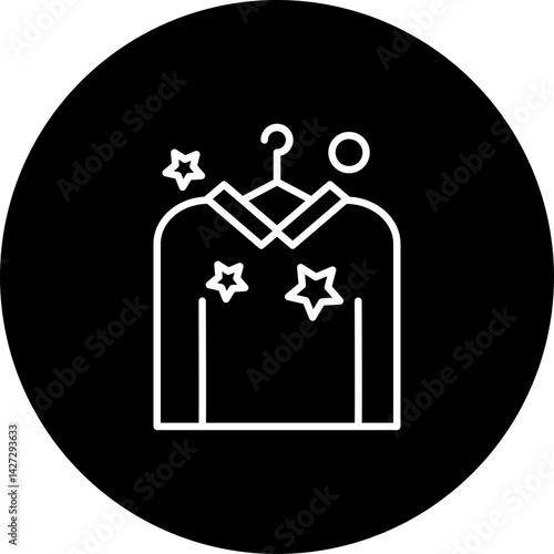 Dry Cleaning Vector Line Black Circle Icon Design
