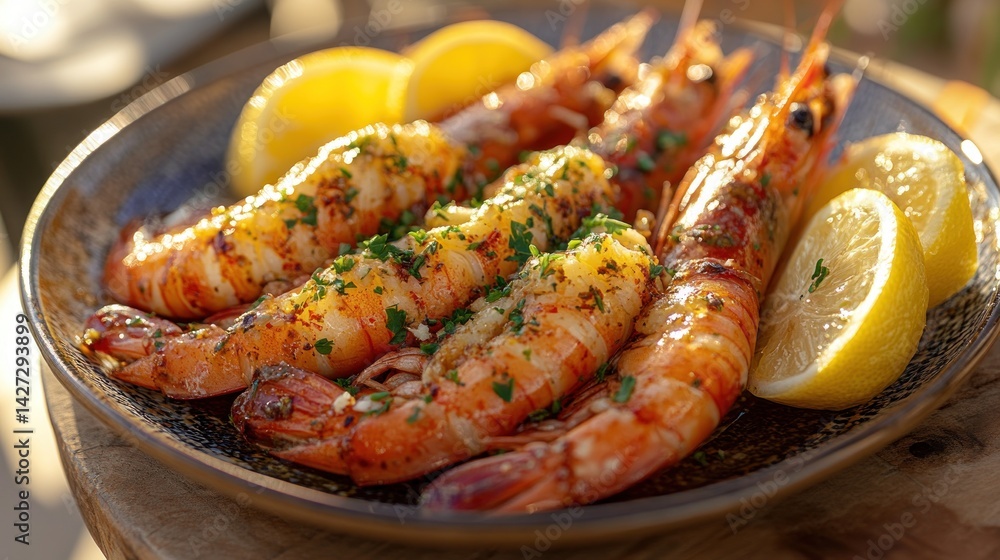 Delicious Grilled Prawns with Lemon and Herbs Delicious Grilled Prawns with Lemon and Herbs