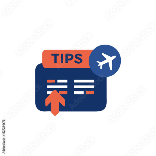 Travel Tips with Airplane Icon and Text Overview  