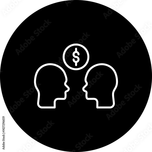 Corruption  Vector Line Black Circle Icon Design