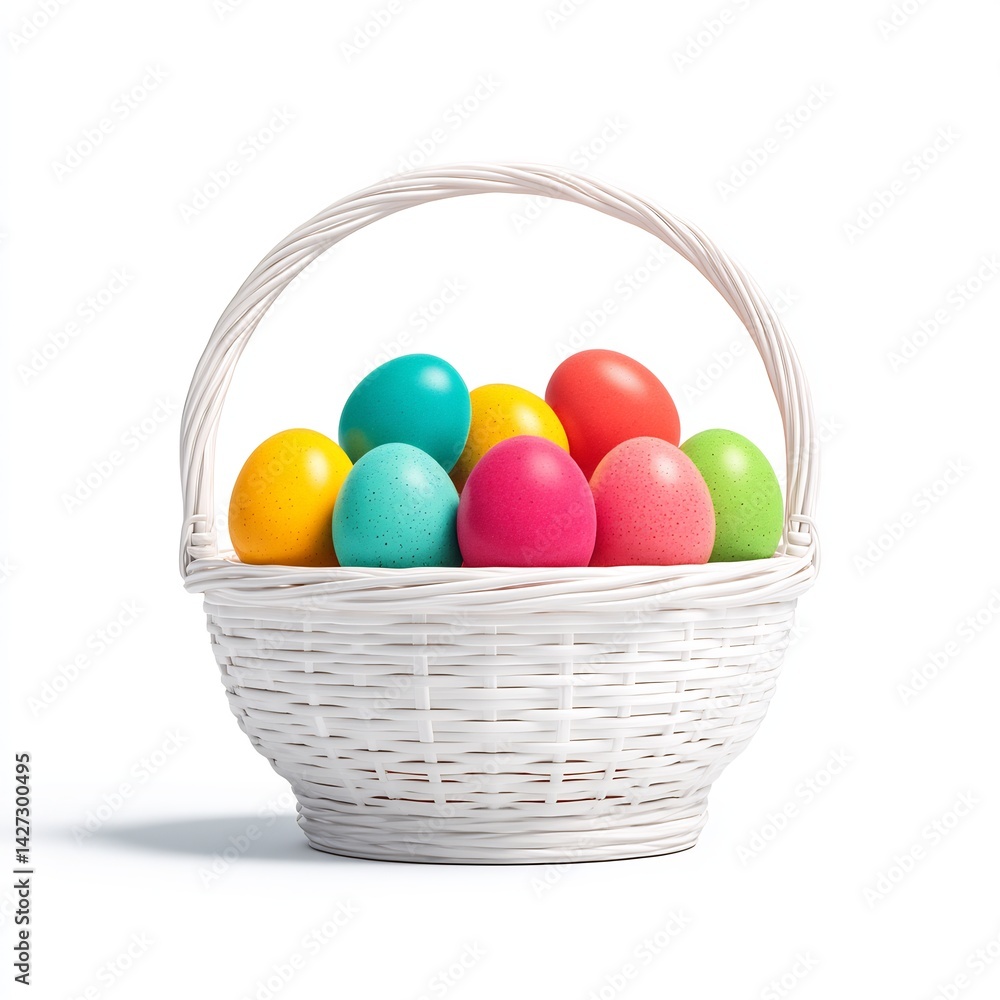 Easter egg basket with pastel colors Easter egg basket with pastel colors