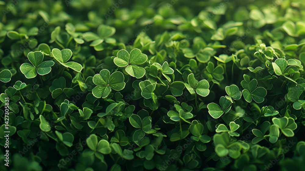 Close Up Of Lush Green Clover Plants Close Up Of Lush Green Clover Plants