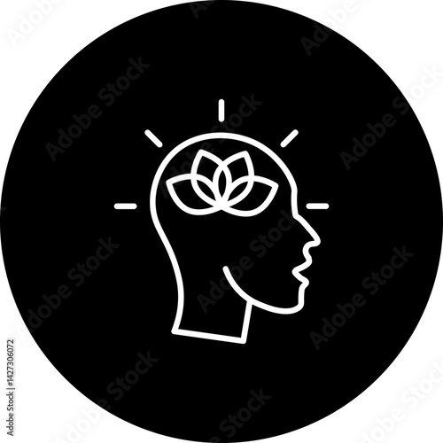 Stay Calm Symbol  Vector Line Back Circle Icon Design
