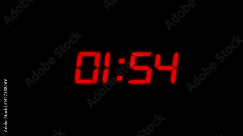animation of two minutes countdown on transparent background with alpha channel, 2 minutes timer countdown animation, 2 minute timer on Digital stopwatch