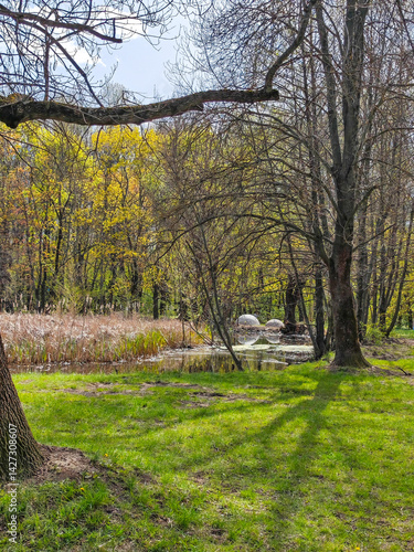 Obraz na płótnie Spring Landscape of South Park in city of Sofia, Bulgaria w salonie