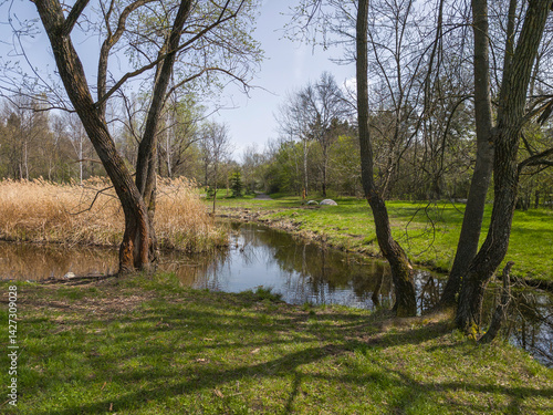 Obraz na płótnie Spring Landscape of South Park in city of Sofia, Bulgaria w salonie
