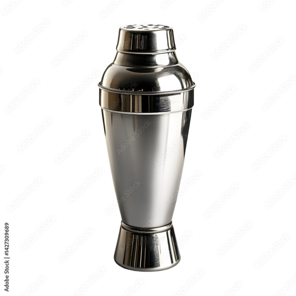 Sleek Metal Cocktail Shaker Bar Tool Shiny Silver Drink Mixer Sleek Metal Cocktail Shaker Bar Tool Shiny Silver Drink Mixer