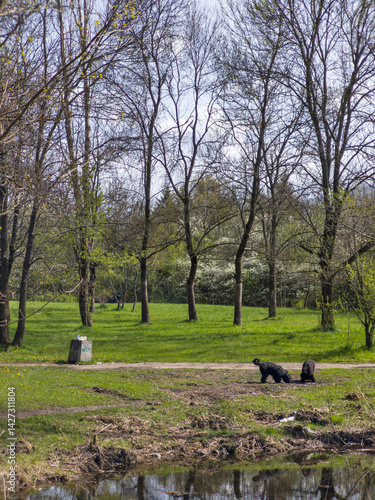 Obraz na płótnie Spring Landscape of South Park in city of Sofia, Bulgaria w salonie