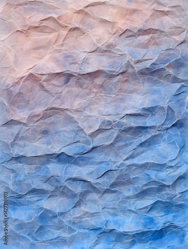 Wallpaper Mural Abstract crumpled paper texture in blue and pink hues. Ideal for backgrounds, design projects, and artistic creations. Torontodigital.ca