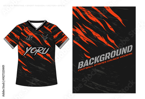 grey black orange tiger stripes sublimation jersey design background simple modern pattern sports livery