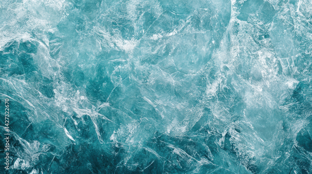 Fototapeta premium Water Texture with White Foam and Waves