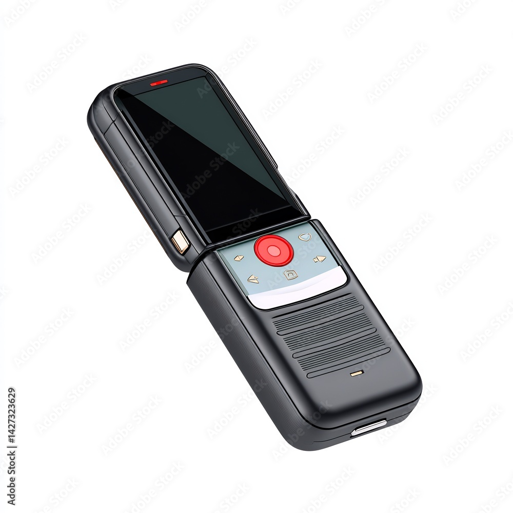 Flip phone open on white background Flip phone open on white background