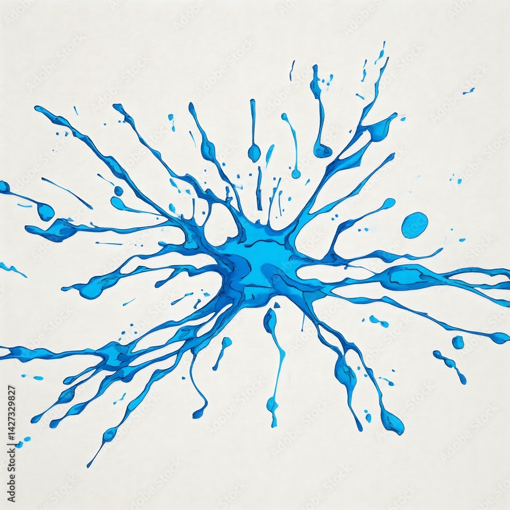 Fototapeta premium Neon electric blue color splash