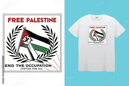 free free Palestine flag t-shirt design vector banner
