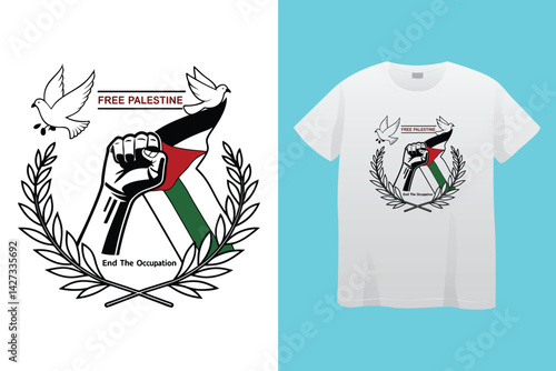free free Palestine flag t-shirt design vector banner