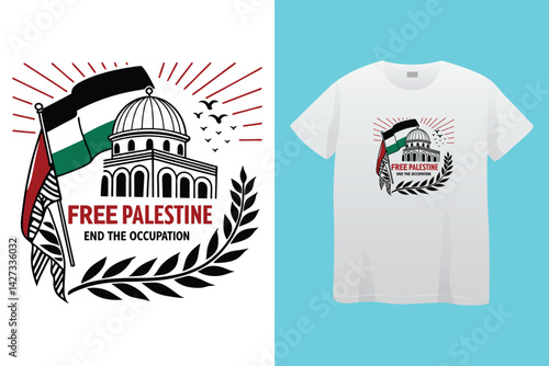 free free Palestine flag t-shirt design vector banner