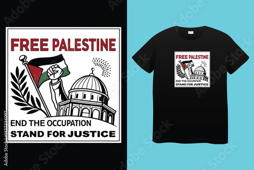 free free Palestine flag t-shirt design vector banner