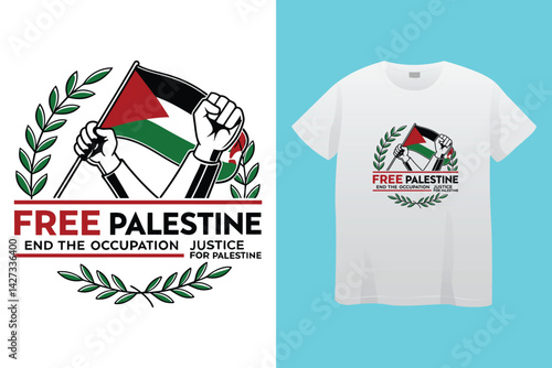 free free Palestine flag t-shirt design vector banner