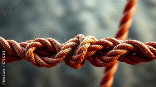 Colorful rope is twisted and knotted together animation 4K
