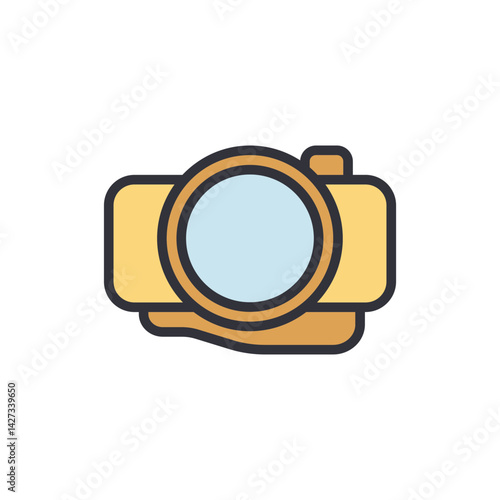 Camera colored icons, minimalist vector illustration ,simple transparent graphic element .Isolated on white background