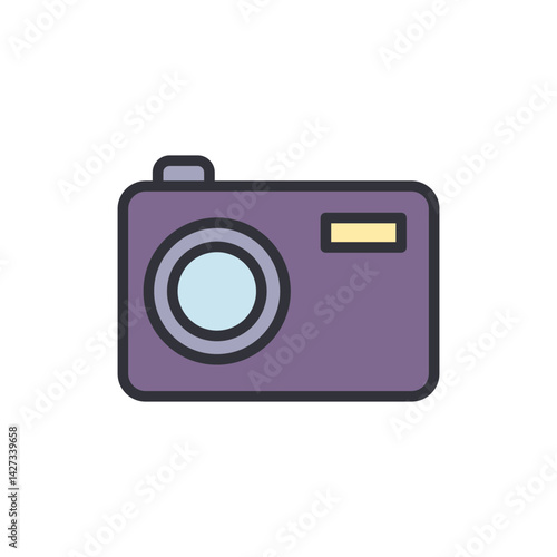Camera colored icons, minimalist vector illustration ,simple transparent graphic element .Isolated on white background