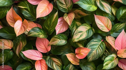 Wallpaper Mural Vibrant Pink and Green Philodendron Leaves Lush Tropical Foliage Background Texture Torontodigital.ca
