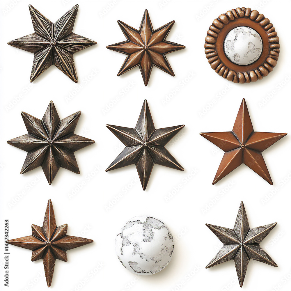 Obraz premium wrought iron stars moons celestial whimsical border metalwork
