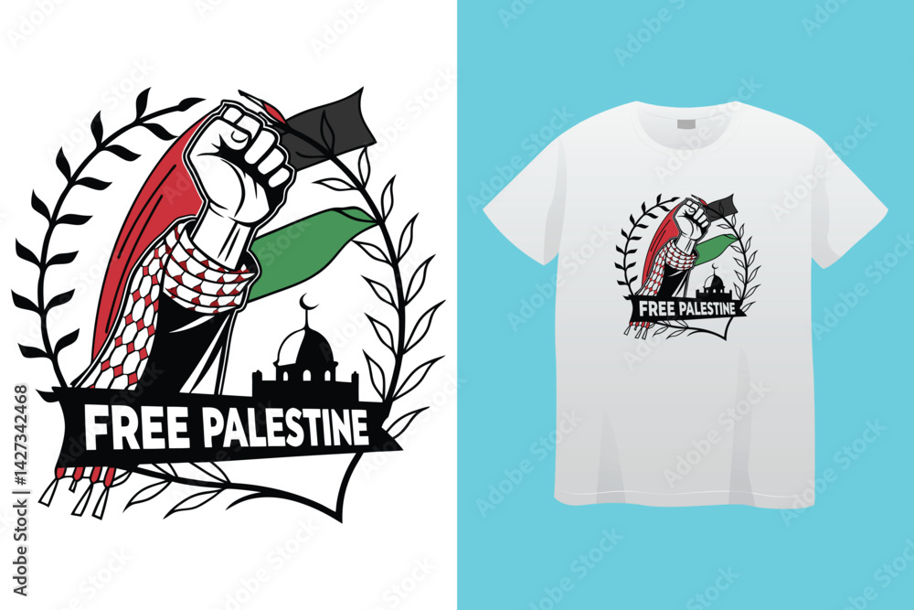 Free Palestine flag vector, Save Gaza Save Palestine illustration for banner, t-shirt, poster, sticker, badges, social media design. We stand with Palestine. isolated on black background. Free Palestine flag vector, Save Gaza Save Palestine illustration for banner, t-shirt, poster, sticker, badges, social media design. We stand with Palestine. isolated on black background.