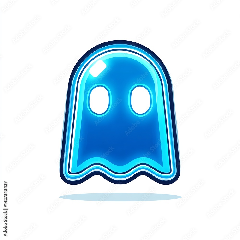 ghost emoji blue spooky cartoon icon isolated ghost emoji blue spooky cartoon icon isolated