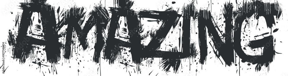 Stylized bold text reading Amazing in a creative and artistic splash design. Stylized bold text reading Amazing in a creative and artistic splash design.