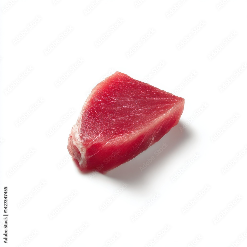 Fresh tuna steak piece isolated on white background Fresh tuna steak piece isolated on white background