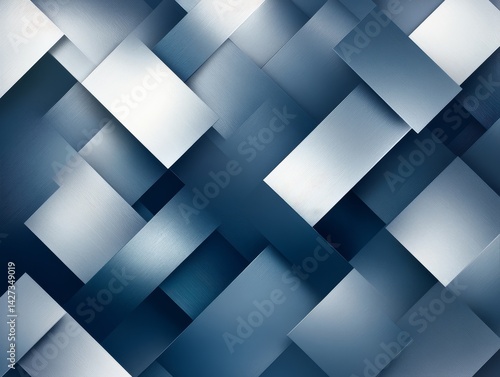 Wallpaper Mural Abstract Geometric Pattern: Deep Navy Silver White Rectangular Pixelated Grid Gradient Torontodigital.ca
