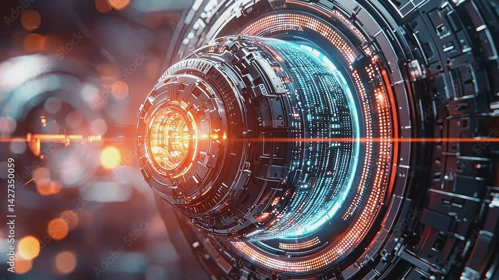 Technological Marvel: A detailed look at an intricate piece of technology, illuminated by vibrant energy, hinting at innovation and progress. Technological Marvel: A detailed look at an intricate piece of technology, illuminated by vibrant energy, hinting at innovation and progress.