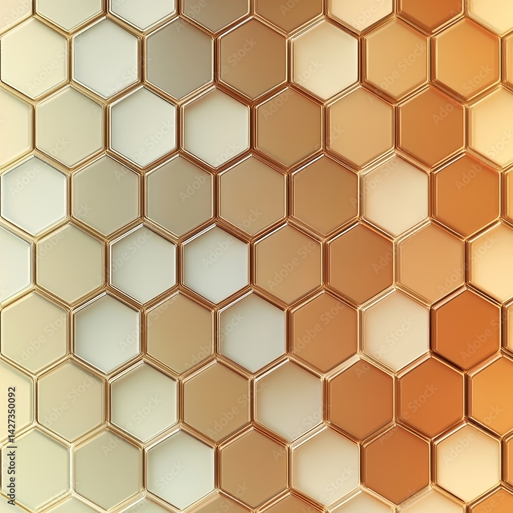 Abstract Gold and Beige Hexagon Pattern Background Abstract Gold and Beige Hexagon Pattern Background