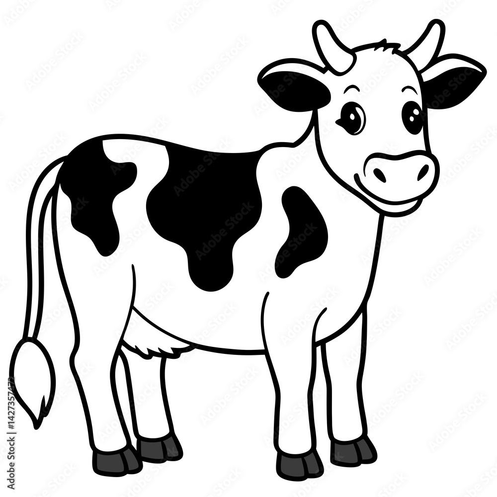 Fototapeta premium Beautiful cow vector art illustration
