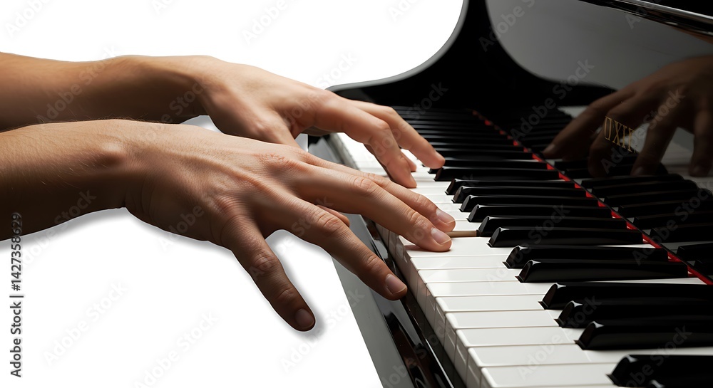 Obraz premium hands of the musician playing the piano